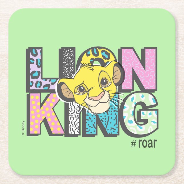 The Lion King | Simba #Roar Square Paper Coaster (Front)