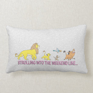 The Lion King Strolling into the Weekend Lumbar Pillow