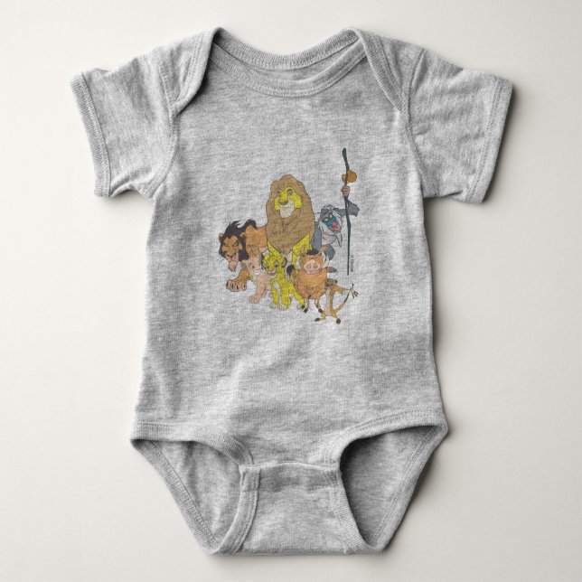 The Lion King | Title & Characters Baby Bodysuit (Front)