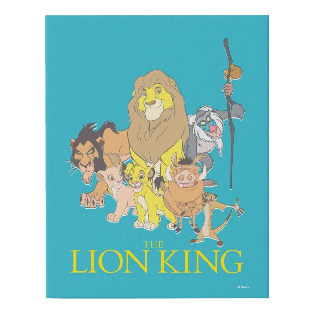 The Lion King | Title & Characters Faux Canvas Print (Front)