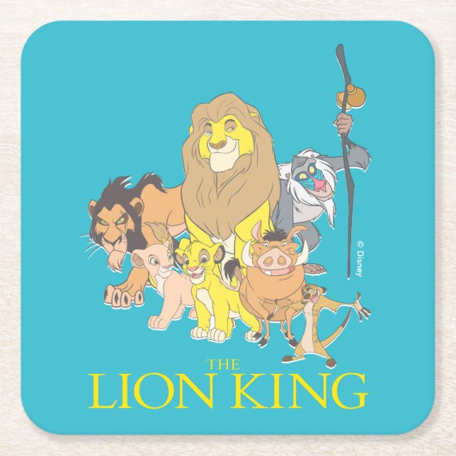 The Lion King | Title & Characters Square Paper Coaster (Front)