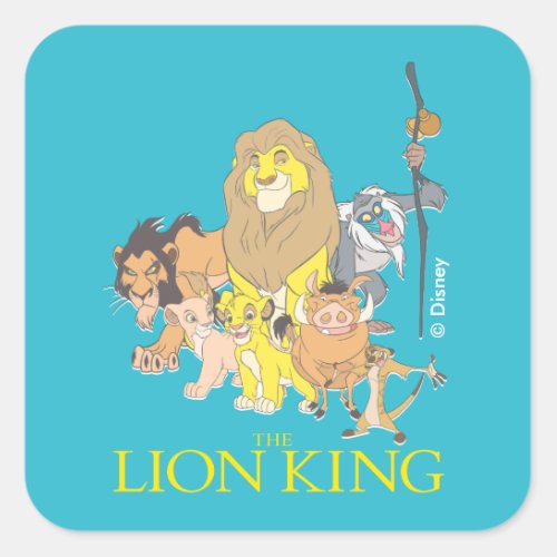 The Lion King  Title  Characters Square Sticker