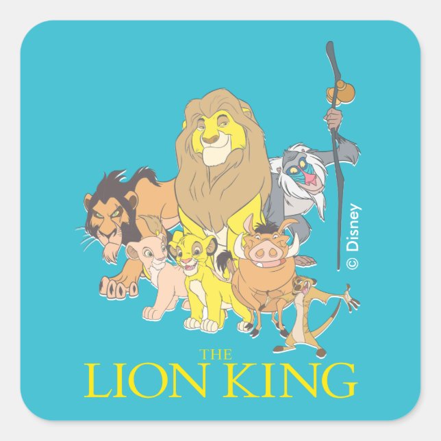 The Lion King | Title & Characters Square Sticker (Front)