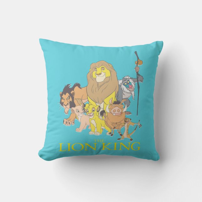 The Lion King | Title & Characters Throw Pillow (Front)