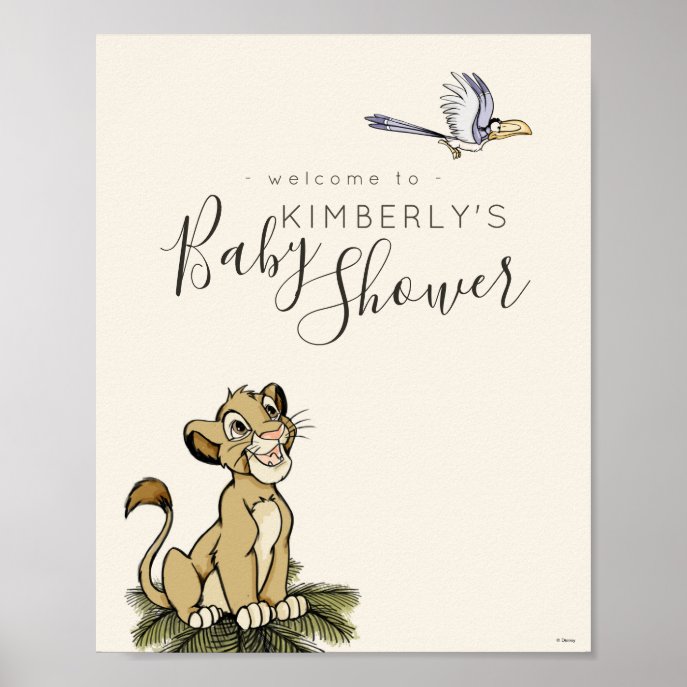 The Lion King Welcome Baby Shower Sign