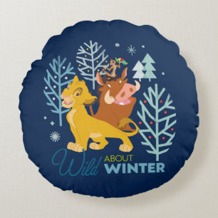 The Lion King Wild About Winter Round Pillow