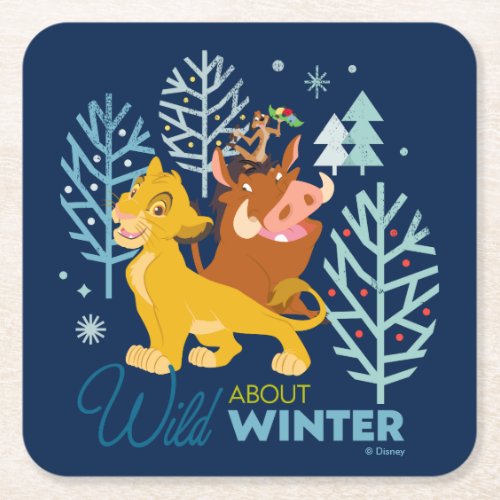 The Lion King  Wild About Winter Square Paper Coaster
