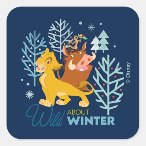 The Lion King  Wild About Winter Square Sticker