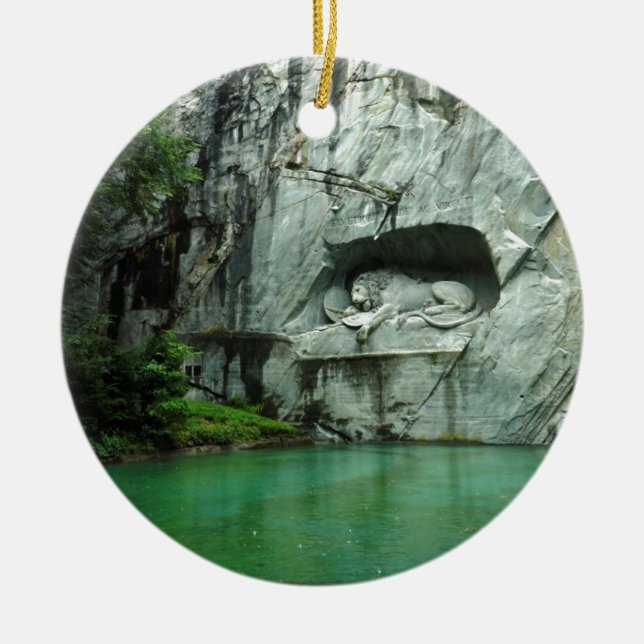 The Lion Monument in Lucerne Ceramic Ornament (Front)