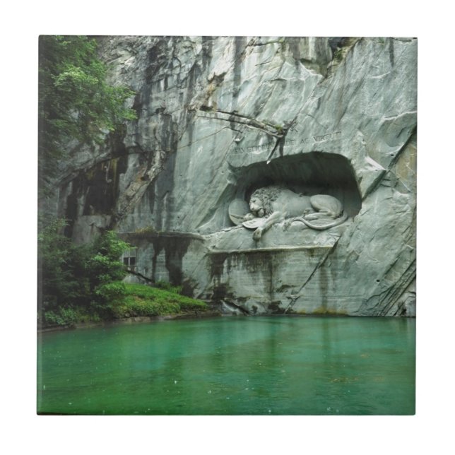 The Lion Monument in Lucerne Tile (Front)