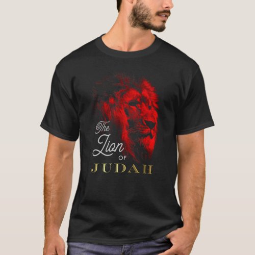 The Lion of Judah Black Red Gold Christian T_Shirt