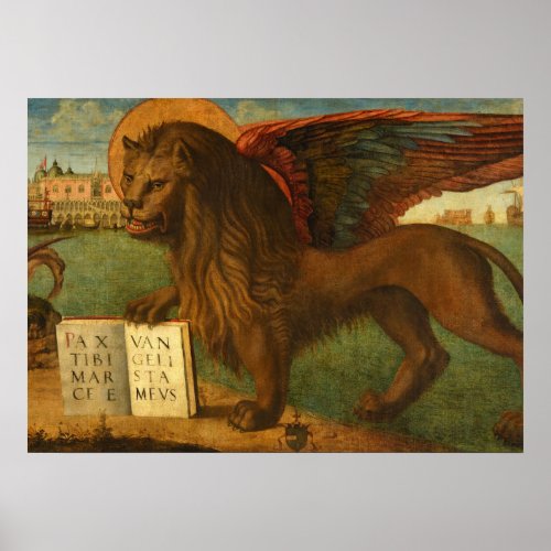 The Lion of Saint Mark 1516 by Vittore Carpaccio Poster