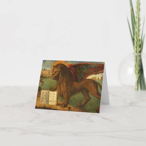 The Lion of Saint Mark 1516 by Vittore Carpaccio Thank You Card