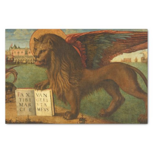 The Lion of Saint Mark 1516 by Vittore Carpaccio Tissue Paper
