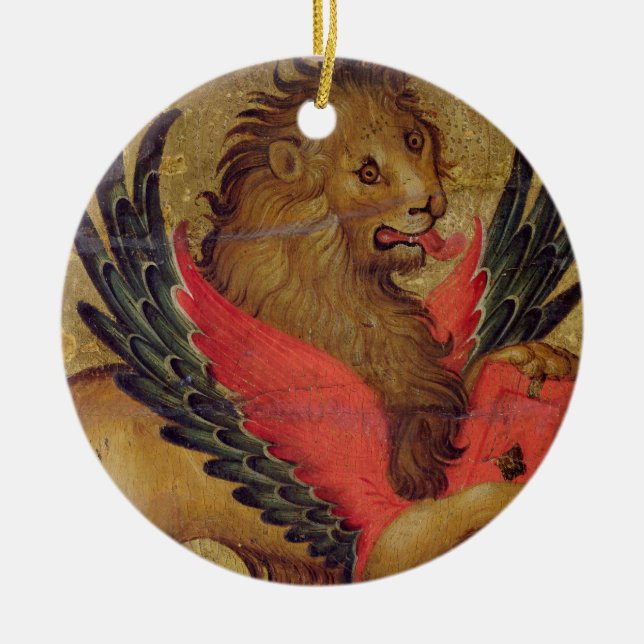 The Lion of St. Mark (oil on panel) Ceramic Ornament (Front)