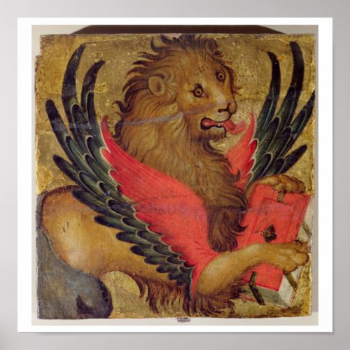 The Lion of St Mark oil on panel Poster