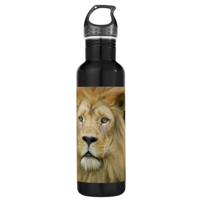 The Lion Stainless Steel Water Bottle (Front)