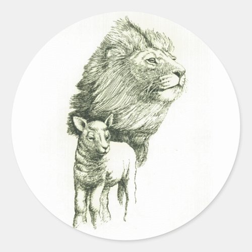 THE LION  THE LAMB CLASSIC ROUND STICKER