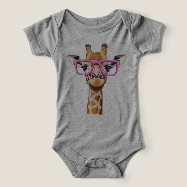 The Lion with Pink Glasses (gray) Infant T-shirt (Design Front)