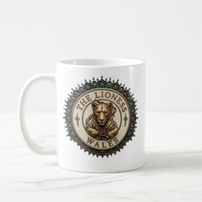 The Lioness. Wales Coffee Mug (Left)