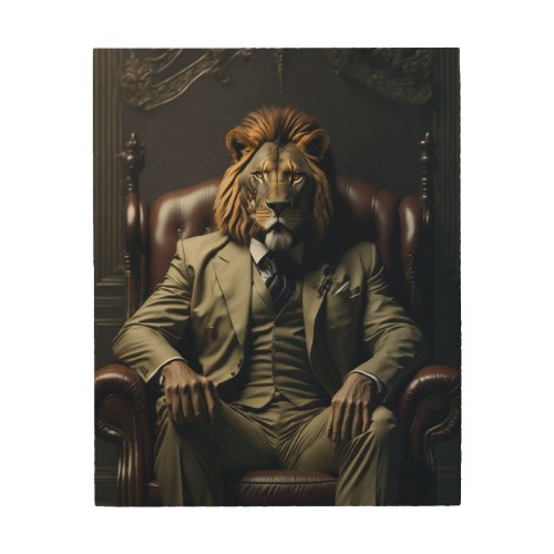 The Lionfather Wood Wall Art