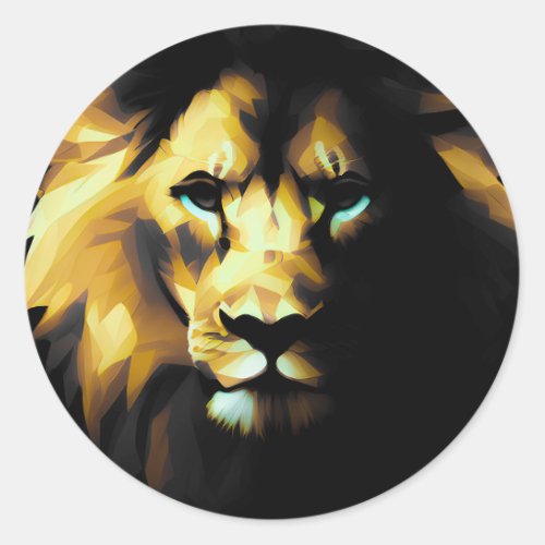 The Lions Face Classic Round Sticker