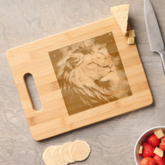 The Lions Roar cutting board. Engraved Cutting Board
