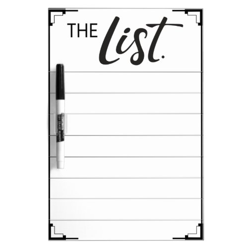 The List Dry Erase Board