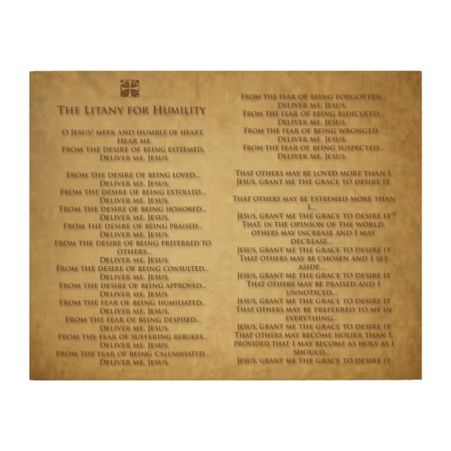 The Litany for Humility Wood Wall Art (Front)