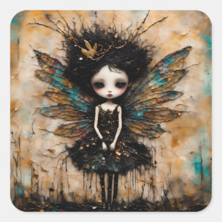 The Little Adorable Fairy With Three Legs Square Sticker