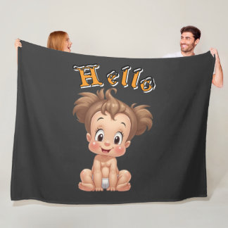 The Little Baby Happy, and Happiness. Fleece Blanket