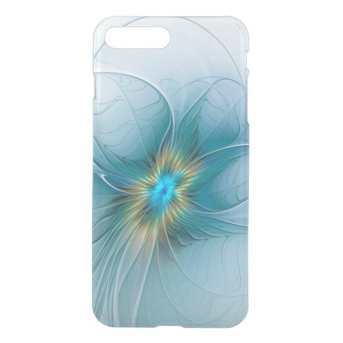 The little Beauty Modern Blue Gold Fractal Flower iPhone 8 Plus7 Plus Case