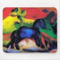 The little blue horse by Franz Marc Mouse Pad