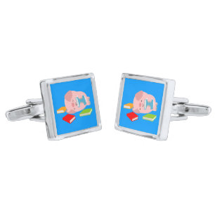 The Little Book Lover (Cartoon Pig) Cufflinks