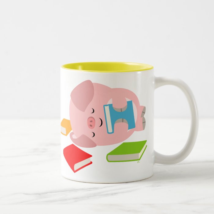 The Little Book Lover (Cute Cartoon Pig) Mug