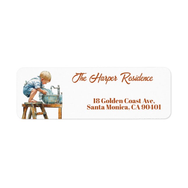 The Little Boy Washing Dishes custom Label (Front)