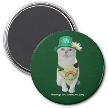 The Little Cat Who Was Blessed Magnet by myrtieshuman at Zazzle