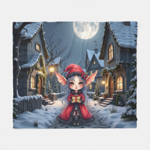 The Little Christmas Messenger. Fleece Blanket