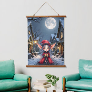 The Little Christmas Messenger. Hanging Tapestry