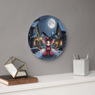 The Little Christmas Messenger. Large Clock