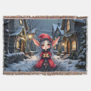 The Little Christmas Messenger. Throw Blanket