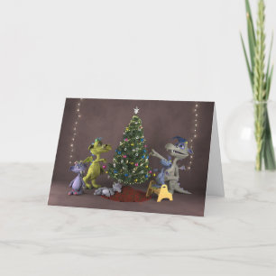 The little dragons decorate the tree thank you card
