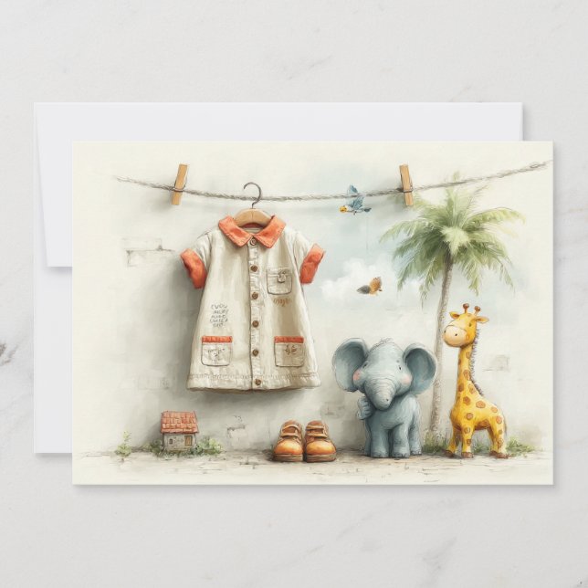 The Little Explorer Safari Adventure 1st Birthday Invitation (Front)