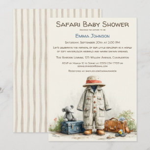 The Little Explorer   Safari Adventure Baby Shower Invitation