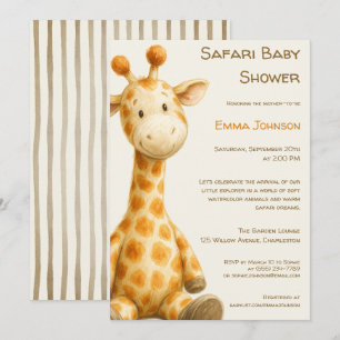 The Little Explorer   Safari Friends Baby Shower Invitation