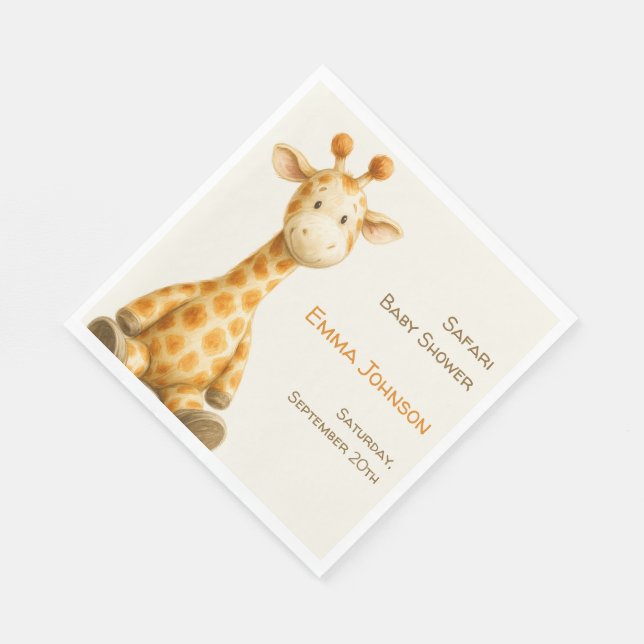 The Little Explorer | Safari Friends Baby Shower Napkins (Corner)