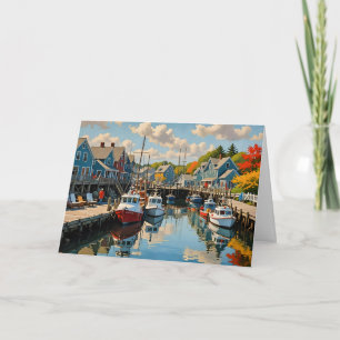 The Little Fishing Village Birthday Card
