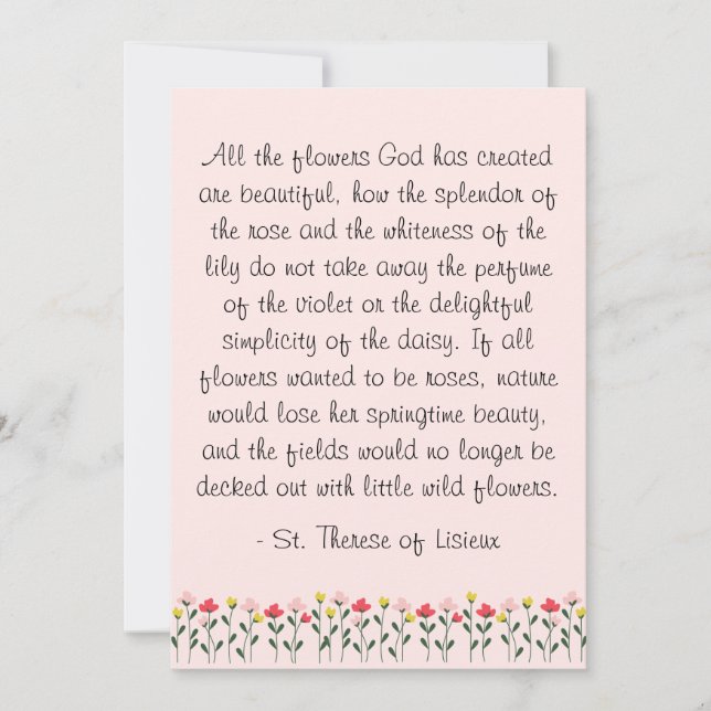 The Little Flower Card (Front)