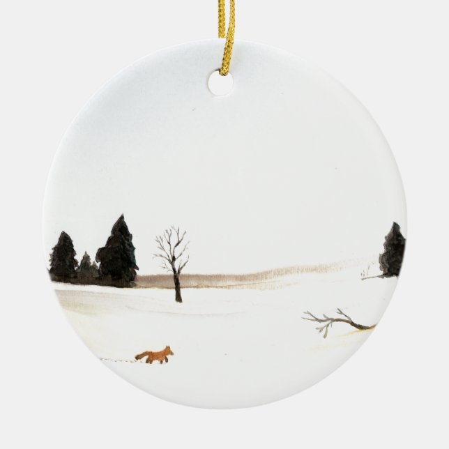 The Little Fox Ceramic Ornament (Front)