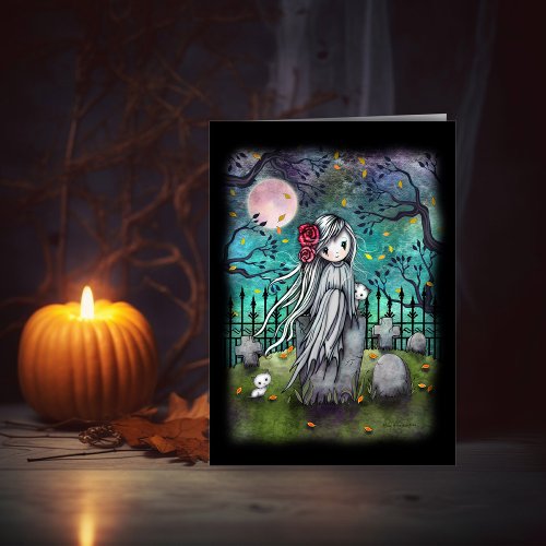 The Little Ghost Cute Halloween Artwork Card